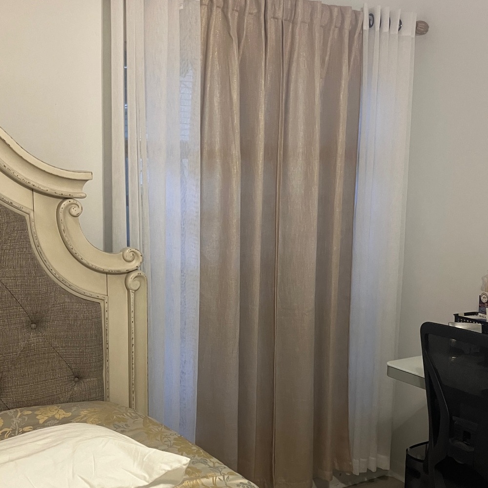 Elegant Tan and White Curtains
